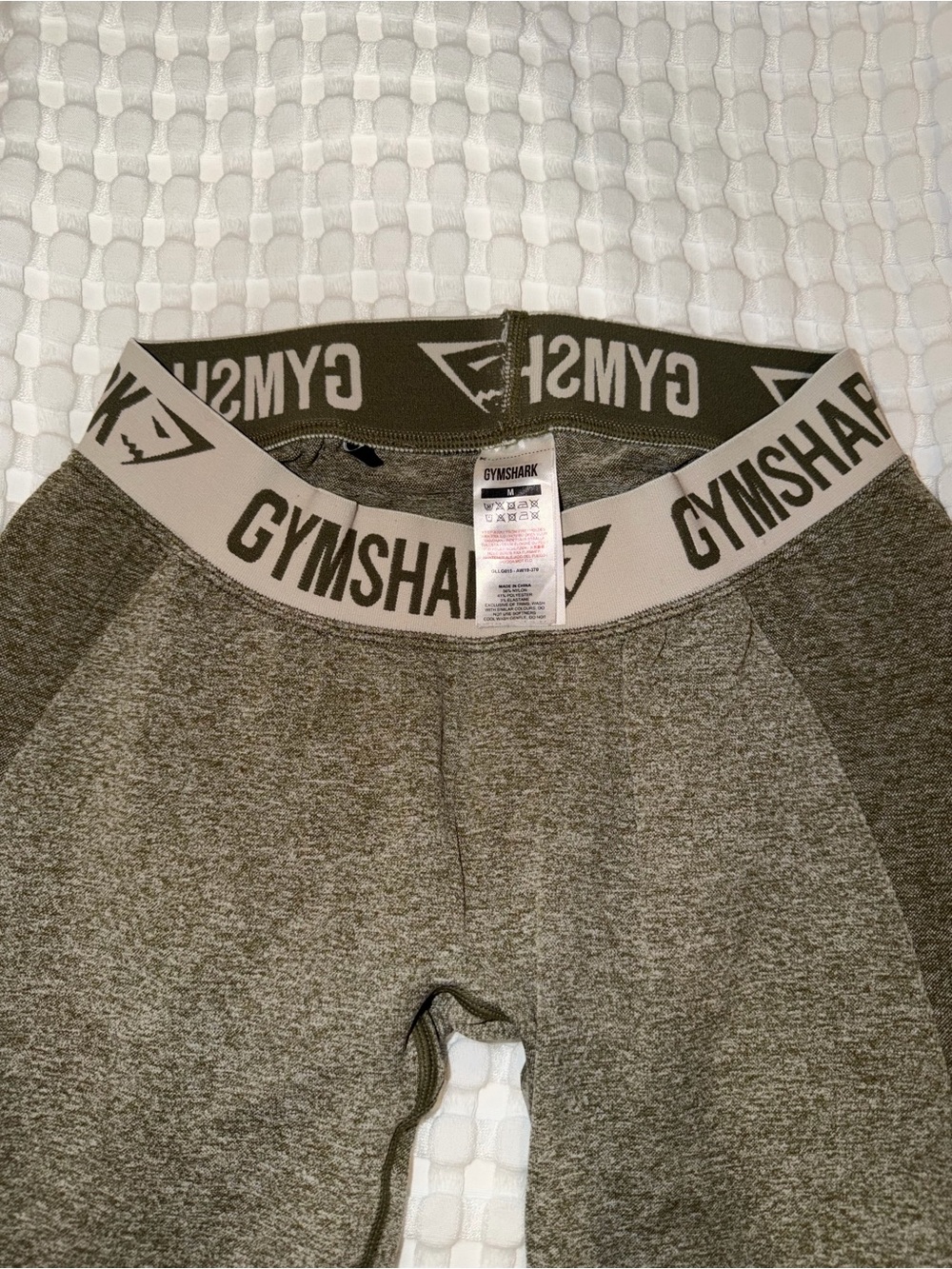 Gymshark Olive Heather Seamless Leggings with Logo Waistband